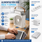 Ventilador 3 en 1 – Aire Frío, Humidificador y Luz LED