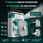 Ventilador 3 en 1 – Aire Frío, Humidificador y Luz LED